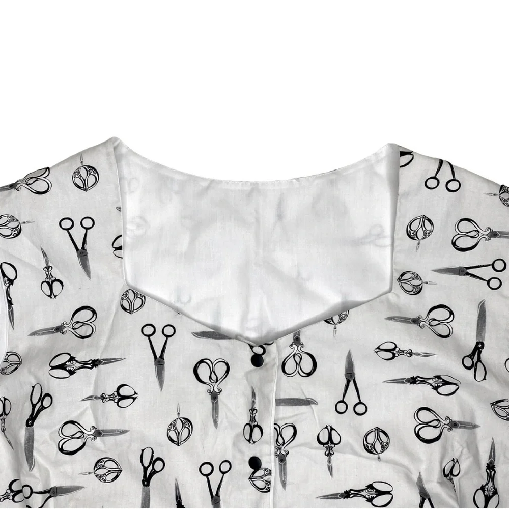 Hemet Stylist at Heart Scissor Top Pin-Up Novelty Print Sz 3x NWT - Picture 5 of 10